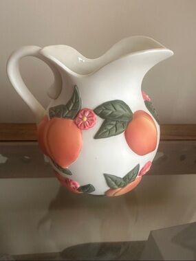 Claire Burke Ceramic Peach Pitcher- decorative